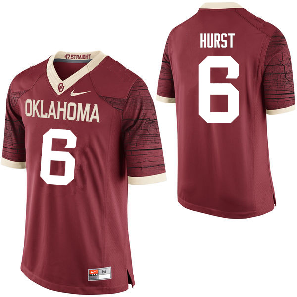 Men Oklahoma Sooners #6 Demontre Hurst College Football Jerseys Limited-Crimson